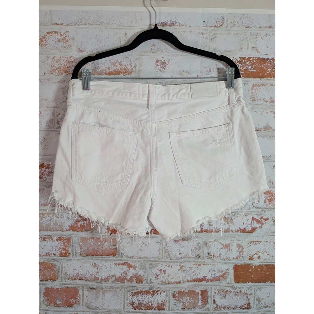 Pistola Denim Shorts Womens 29 White Jean Raw Hem Relaxed Festival Summer - Picture 2 of 7